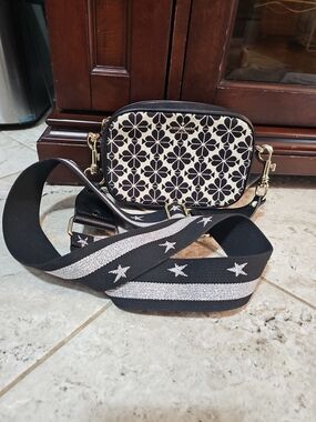 Kate Spade Floral Canvas/Leather Camera Crossbody Bag